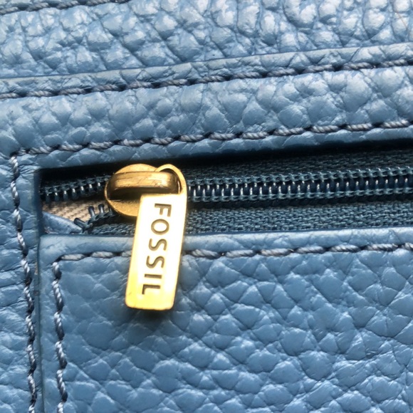 Fossil blue leather wallet - Picture 4 of 6